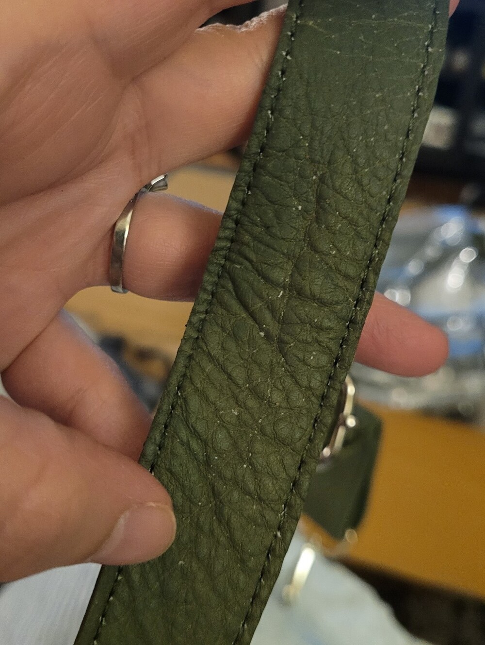 Beautiful Olive Green Boho Shoulder Bag – "Slight imperfections" - Picture 13 of 16
